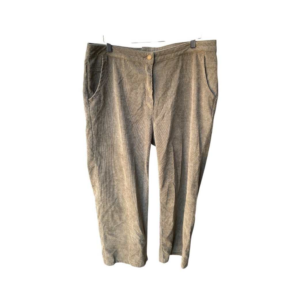 Woolrich Dark Khaki Pants High Rise Straight Leg Pockets Stretch I Size: 16